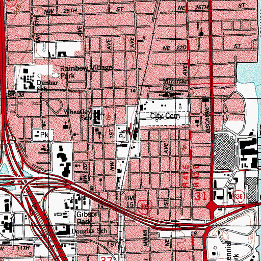 Topographic Map of Dorsey Park, FL