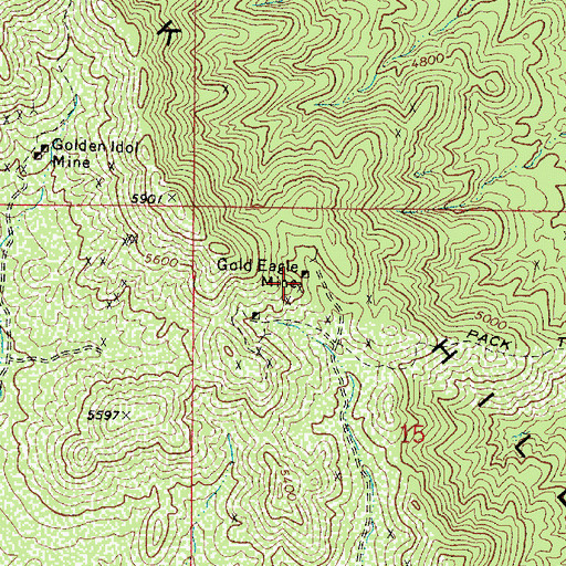 Topographic Map of Gold Eagle Mine, AZ
