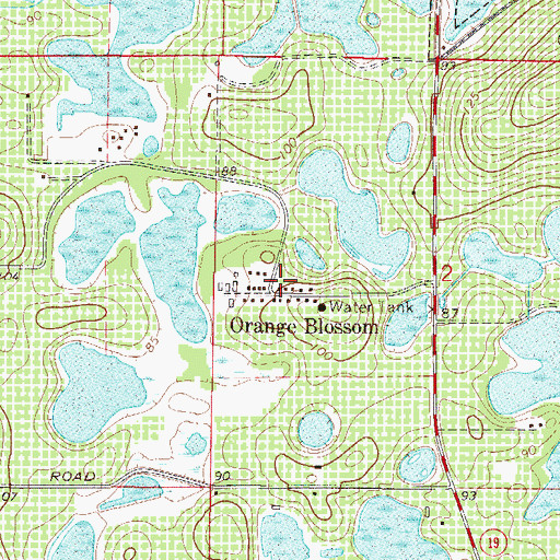 Topographic Map of Orange Blossom, FL