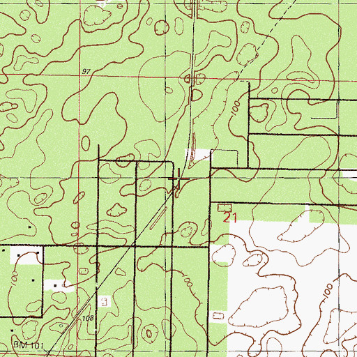 Topographic Map of Hoyt, FL
