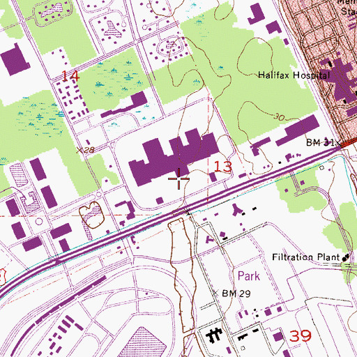 Topographic Map of Volusia Mall, FL