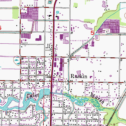 Topographic Map of Sun City Center Plaza, FL