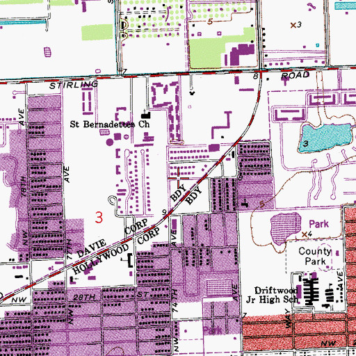Topographic Map of San Carlos Plaza, FL