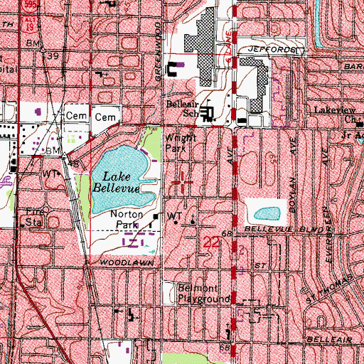 Topographic Map of Imperial Square, FL