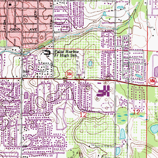 Topographic Map of The Village at Saint George, FL