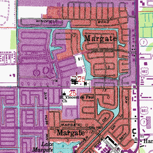 Topographic Map of Margate Elementary School, FL