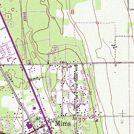 Topographic Map of Normandy School, FL