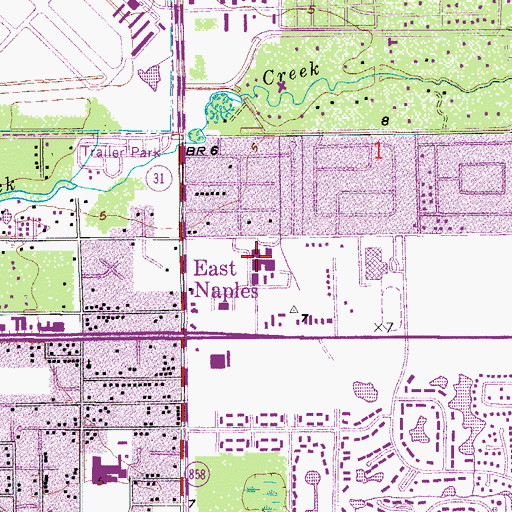 Topographic Map of Collier County Virtual School, FL