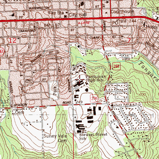 Topographic Map of Carter-Parramore Junior High School, FL