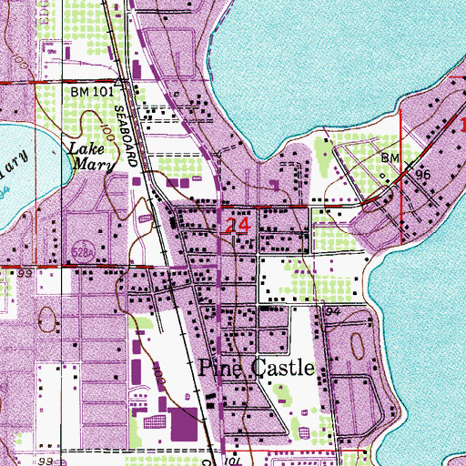 Topographic Map of Pine Castle Elementary School, FL