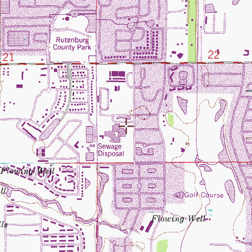 Topographic Map of Cypress Lake High School, FL