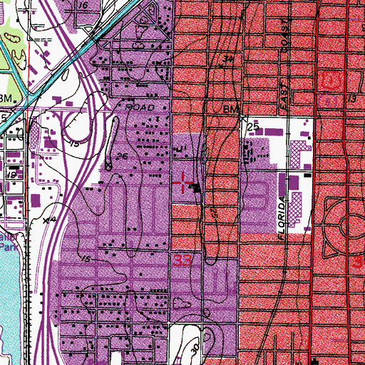 Topographic Map of Belvedere Elementary School, FL