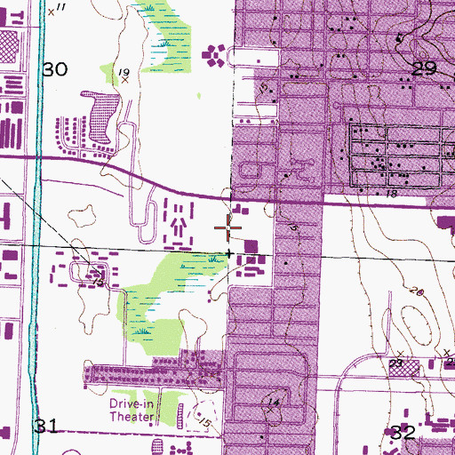 Topographic Map of John F Kennedy Middle School, FL