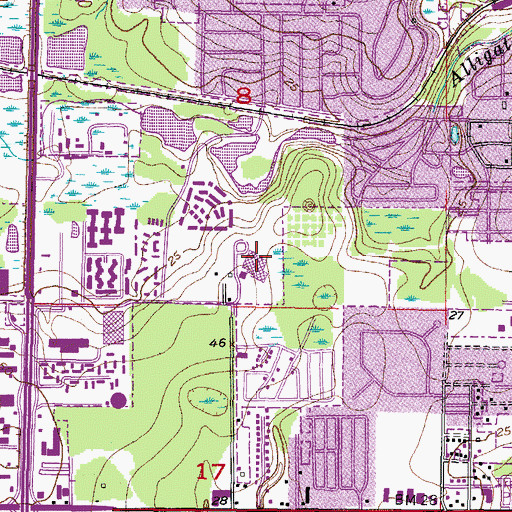 Topographic Map of Eisenhower Elementary School, FL