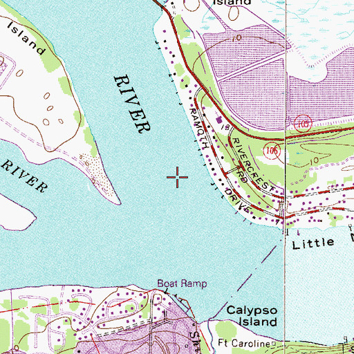 Topographic Map of Blount Island Channel, FL