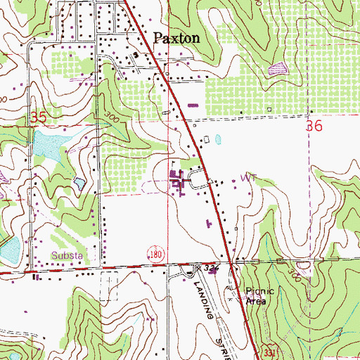 Topographic Map of Paxton High School, FL
