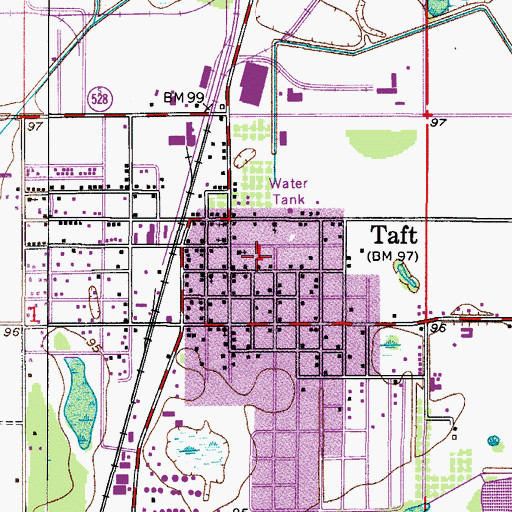 Topographic Map of Church of God at Taft, FL