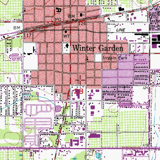 Topographic Map of First United Methodist Church of Winter Garden, FL