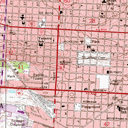 Topographic Map of Saint Lukes Episcopal Church, FL
