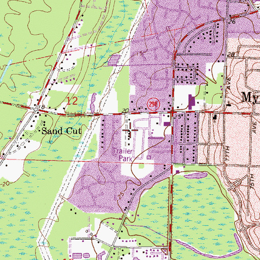 Topographic Map of Saint Thomas Moore Church, FL