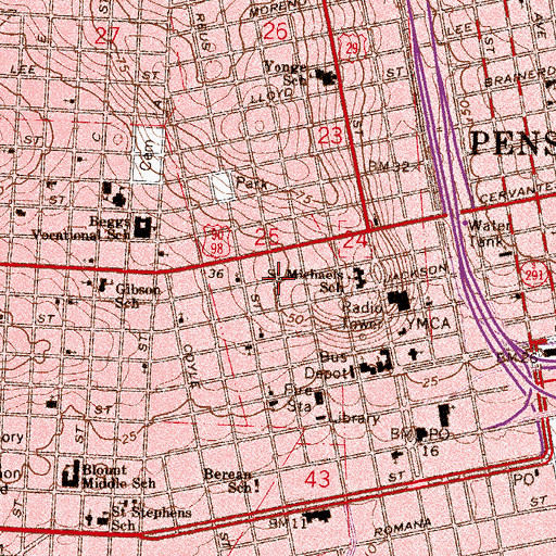 Topographic Map of First Corinthian Baptist Church, FL
