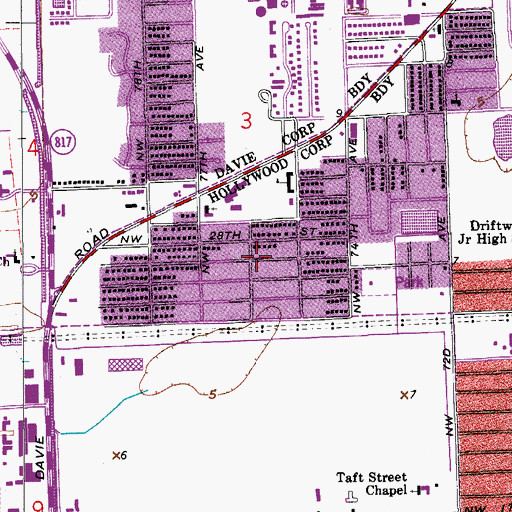 Topographic Map of Driftwood Estates, FL