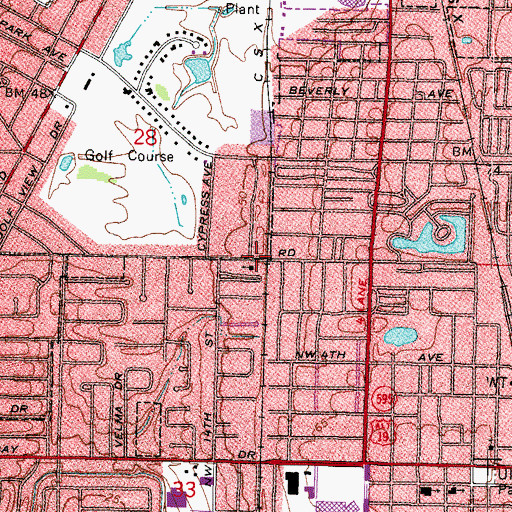 Topographic Map of Christadelphian Ecclesia of Pinellas Park, FL