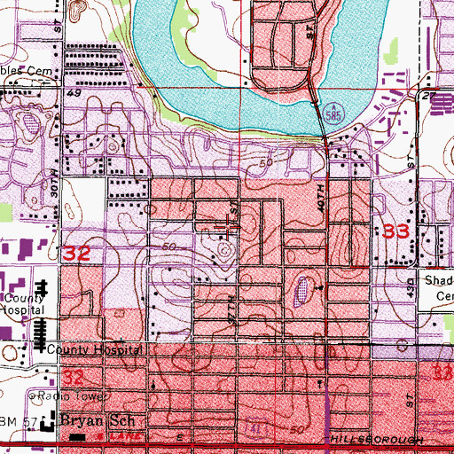 Topographic Map of Campbell Academy for the Gifted, FL