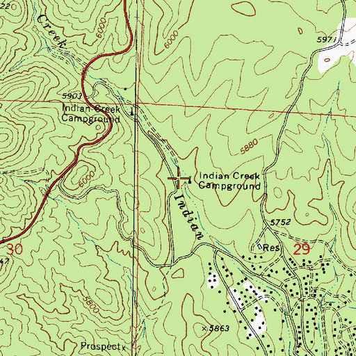 Topographic Map of Indian Creek Campground, AZ