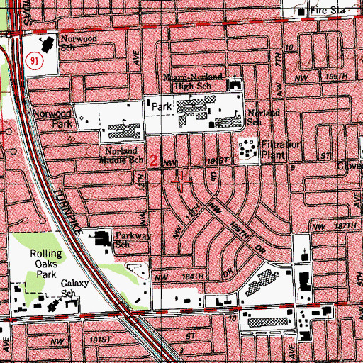 Topographic Map of Norland Methodist Preschool, FL