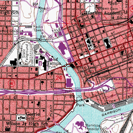 Topographic Map of Kennedy Bridge, FL