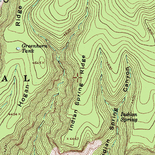 Topographic Map of Indian Spring Ridge, AZ