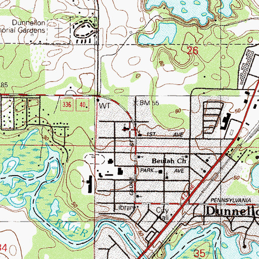 Topographic Map of Dunnellon Christian Academy, FL