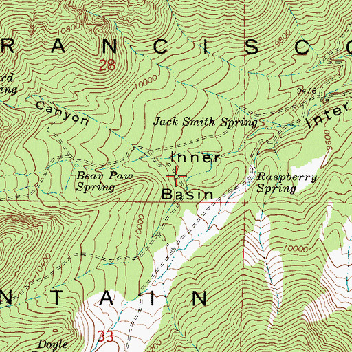 Topographic Map of Inner Basin, AZ