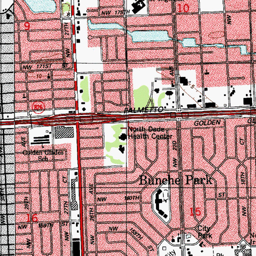 Topographic Map of North Dade Health Center, FL