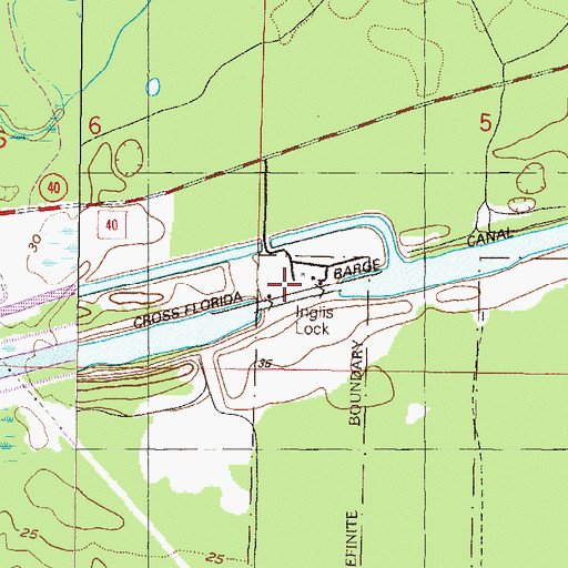 Topographic Map of Inglis Lock, FL