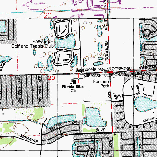Topographic Map of Florida Bible Church and School, FL