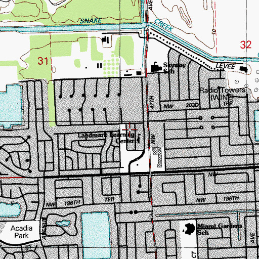 Topographic Map of Landmark Learning Center, FL