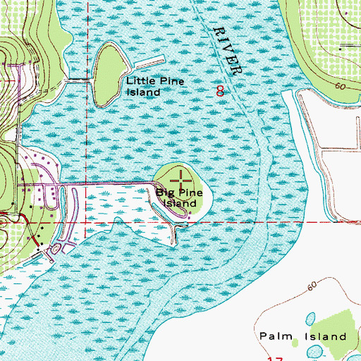 Topographic Map of Big Pine Island, FL