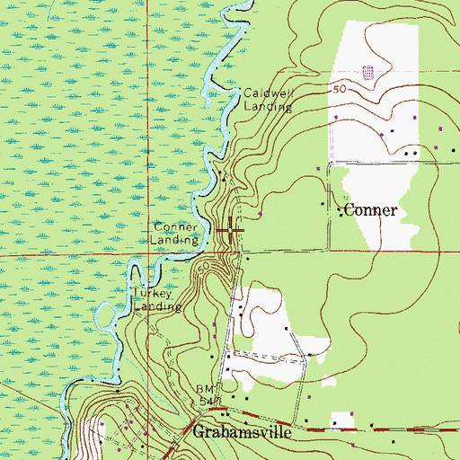 Topographic Map of Conner Landing, FL