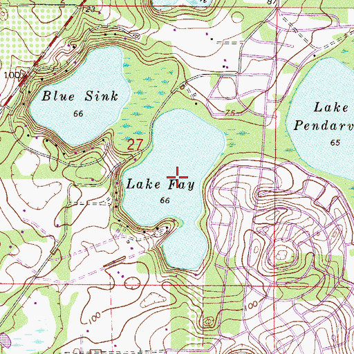 Topographic Map of Lake Fay, FL