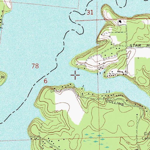 Topographic Map of Harvey Creek, FL