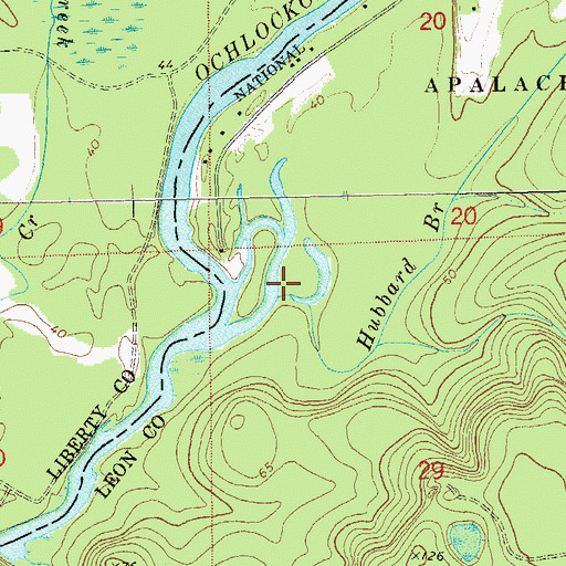 Topographic Map of Hubbard Branch, FL