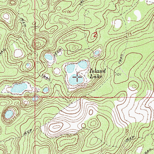 Topographic Map of Island Lake, FL