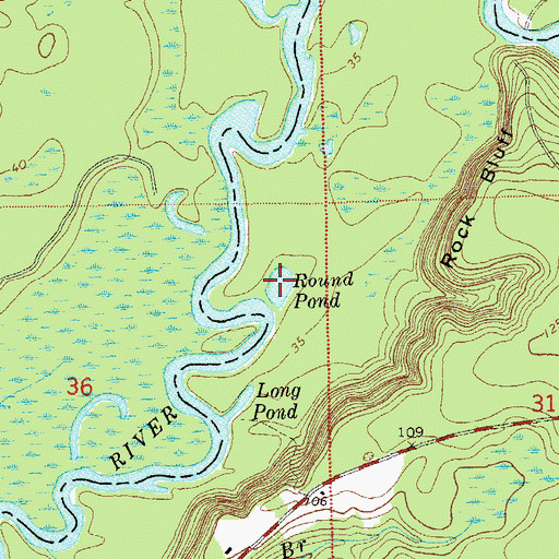 Topographic Map of Round Pond, FL