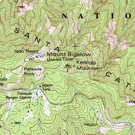 Topographic Map of Kellogg Mountain, AZ