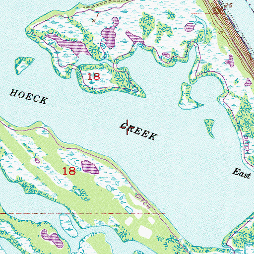 Topographic Map of Max Hoeck Creek, FL