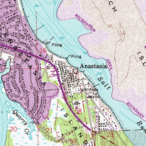 Topographic Map of Anastasia, FL