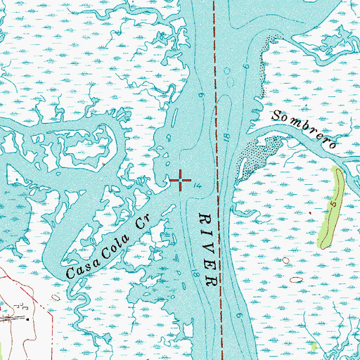 Topographic Map of Casa Cola Creek, FL