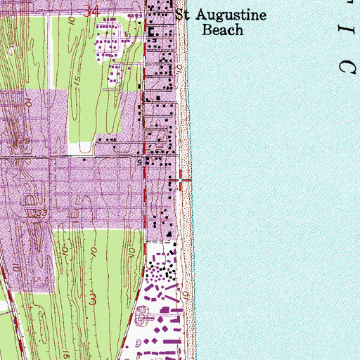 Topographic Map of Coquina Gables, FL